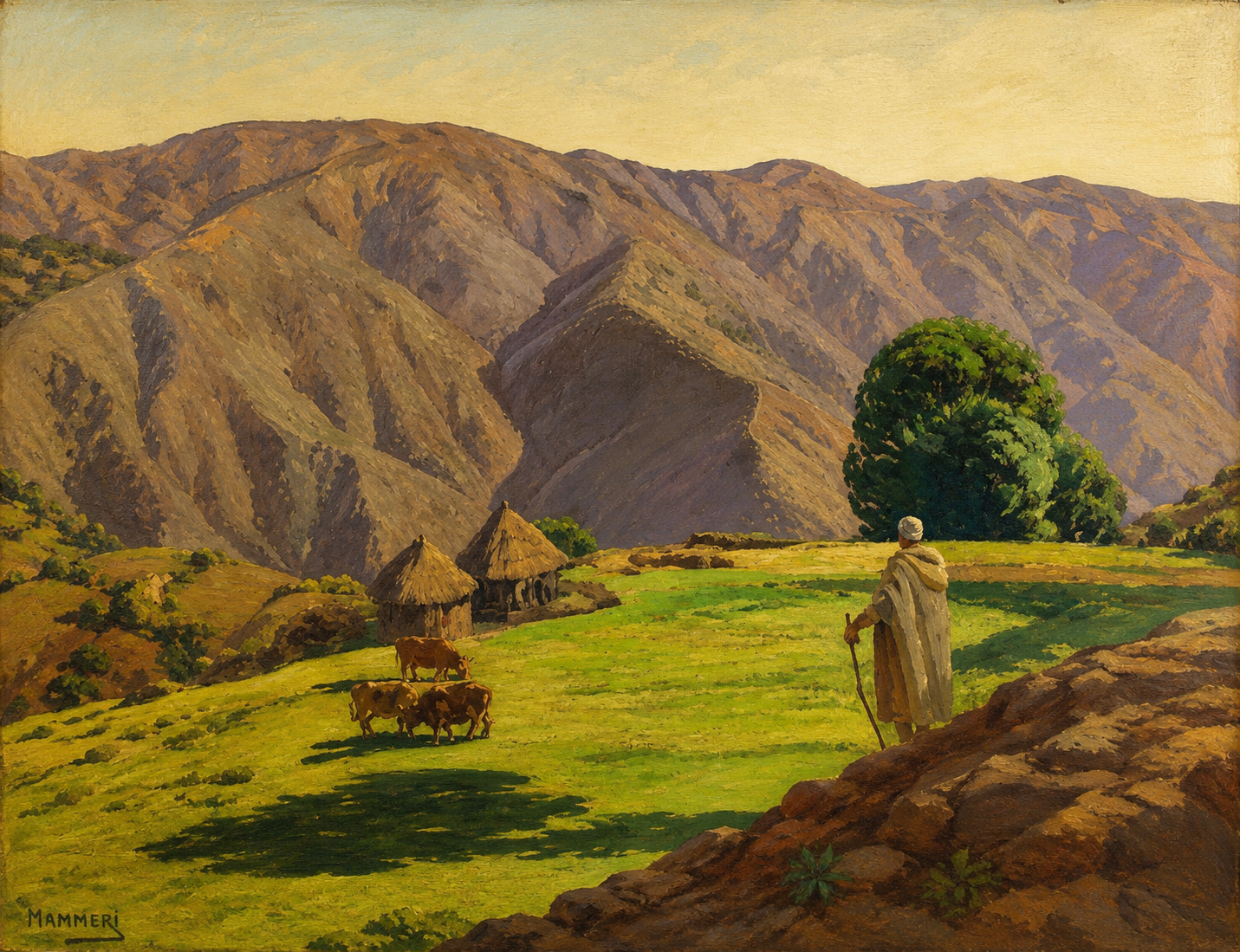 Paysage kabyle peint par Azouaou Mammeri